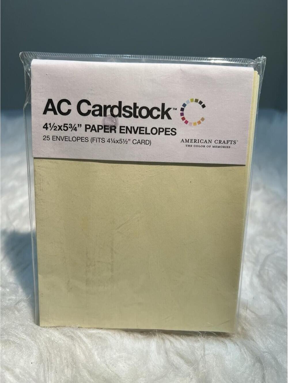 American Craft CardStock A2 Paper Envelopes Fit 4.25x5.5 Card 25PK Vanilla Color